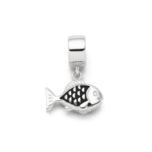 Laden Sie das Bild in den Galerie-Viewer, DUR Schmuck: Charm "Fisch" 925er Sterlingsilber dunkel rhodiniert F300