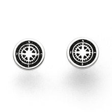 Laden Sie das Bild in den Galerie-Viewer, DUR Schmuck: Ohrring, Ohrstecker "Kompass" mit Lavasand O5040