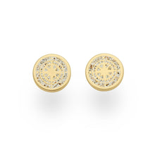 Laden Sie das Bild in den Galerie-Viewer, DUR Schmuck: Ohrring, Ohrstecker "Kompass" mit Strandsand, vergoldet O5090