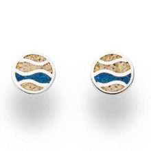 Laden Sie das Bild in den Galerie-Viewer, DUR Schmuck: Ohrring, Ohrstecker "Strandwellen", mit Strandsand und Steinsand, O5138