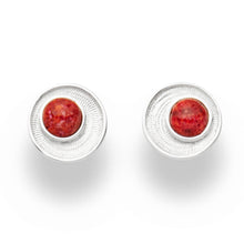 Laden Sie das Bild in den Galerie-Viewer, DUR Schmuck: Ohrring, Ohrstecker "Feuerstrudel" mit Koralle O5144