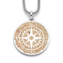 Laden Sie das Bild in den Galerie-Viewer, DUR Schmuck: Anhänger "Kompassrose" mit Strandsand P3202