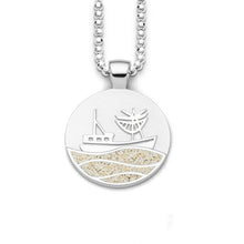 Laden Sie das Bild in den Galerie-Viewer, DUR Schmuck: Anhänger "Strandwellen" Kutter, mit Strandsand, P3935