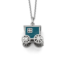 Laden Sie das Bild in den Galerie-Viewer, DUR Schmuck: Anhänger "Badekarren Norderney" mit blauem Steinsand P4210