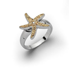 Laden Sie das Bild in den Galerie-Viewer, DUR Schmuck: Ring "Seestern" mit Strandsand R4595