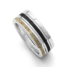 Laden Sie das Bild in den Galerie-Viewer, DUR Schmuck: Ring "Marina" mit Strandsand und Lavasand R4707