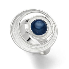 Laden Sie das Bild in den Galerie-Viewer, DUR Schmuck: Ring "Meeresstrudel" Silber mit Kyanit R4830