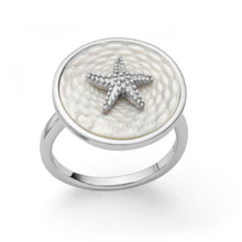 Laden Sie das Bild in den Galerie-Viewer, DUR Schmuck: Ring "Seestern / Perlmutt" Silber mit Perlmutt R5136