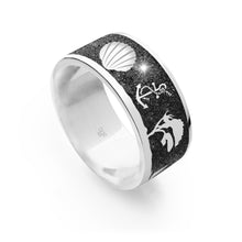 Laden Sie das Bild in den Galerie-Viewer, DUR Schmuck: Nachtring "Ostsee" mit Lavasand R5230