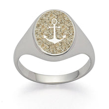 Laden Sie das Bild in den Galerie-Viewer, DUR Schmuck: Siegelring "Anker" mit Strandsand R5493