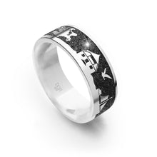 Laden Sie das Bild in den Galerie-Viewer, DUR Schmuck: Nachtring "Göhren" schmal 7 mm der Göhren-Ring mit Lavasand R5628