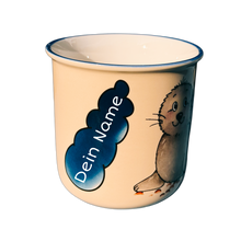 Laden Sie das Bild in den Galerie-Viewer, Tasse, Namenstasse „Robbe mit Herzluftballon“ mit Wunschnamen 2.0 - Jeder Name ist möglich!
