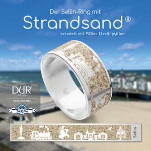 DUR Schmuck: Ring, Strandring "Ostseebad Sellin / Rügen“ mit Strandsand, R6081