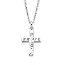 Laden Sie das Bild in den Galerie-Viewer, DUR Schmuck: Anhänger Kreuz mit Wunschkoordinaten, individuelle Koordinaten, P4963
