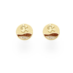Ohrstecker Strandwellen "Insel Rügen" 10 mm DUR Schmuck: Ohrringe, Ohrstecker Strandwellen "Insel Rügen" 10 mm mit Strandsand und Bernsteinsand, vergoldet, O5624