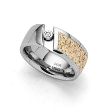 Laden Sie das Bild in den Galerie-Viewer, Ring "Twinkle" Strandsand/Crystal bewegl., Edelstahl
