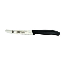 Laden Sie das Bild in den Galerie-Viewer, Victorinox: Tomatenmesser „Rasender Roland“, schwarz, Wellenschliff, 6.7833.R6RR
