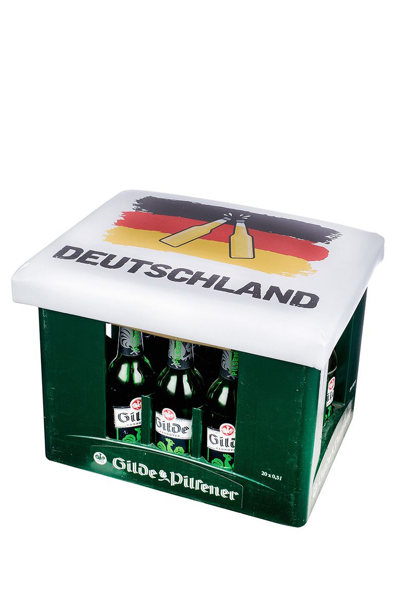 Bierkasten Sitzpolster, Sitzkissen, Biersitz, Abdeckung für Bierkiste, Auflage „Deutschland“
