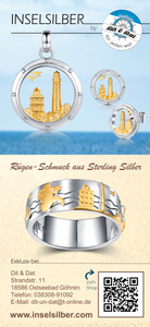 Inselsilber: Anhänger "Kap Arkona", 925er Silber, vergoldet - bicolor KA06WY