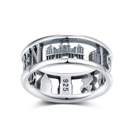 Inselsilber: Ring „Insel Rügen“ der 3D - Rügen - Ring, breit, 925er Silber, KA66OX