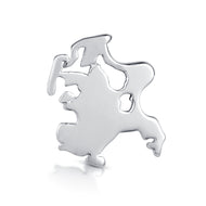 Inselsilber: Charm “Insel Rügen“  Der Charm mit dem Insel - Umriss, Mini-Einlage für befüllbare Anhänger,  925er Sterlingsilber, KA68