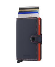 Laden Sie das Bild in den Galerie-Viewer, SECRID: Miniwallet, Portemonnaie, Wallet, Kartenetui, matte Night-Blue &amp; Orange
