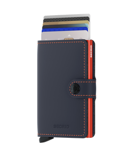 SECRID: Miniwallet, Portemonnaie, Wallet, Kartenetui, matte Night-Blue & Orange