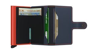 SECRID: Miniwallet, Portemonnaie, Wallet, Kartenetui, matte Night-Blue & Orange