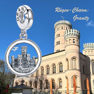 Inselsilber: Anhänger, Charm "Jagdschloss Granitz", 925er Silber, KA64OX