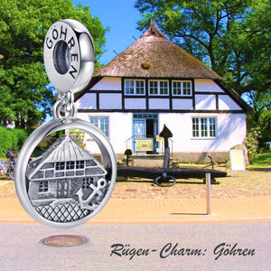 Inselsilber: Anhänger, Charm "Ostseebad Göhren", 925er Silber, KA36OX