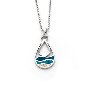 DUR Schmuck: Kette "Strandwellen" mit Strandsand und blauem Steinsand, K3044