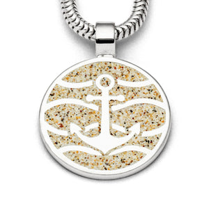 DUR Schmuck: Anhänger 25 mm "Strandwellen" Anker mit Strandsand, P4858