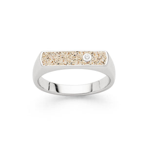 DUR Schmuck: Ring "Nordlicht" mit Strandsand und Zirkonia, R6006