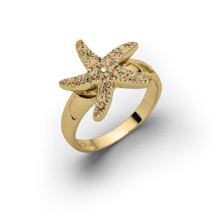 DUR Schmuck: Ring "Seestern", vergoldet, R6111