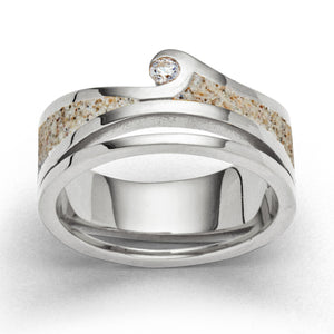 DUR Schmuck: Ring "Maui" mit Strandsand und Zirkonia, rhodiniert, R6118