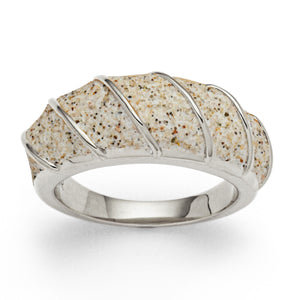 DUR Schmuck: Ring "Bali" mit Strandsand, rhodiniert, R6125