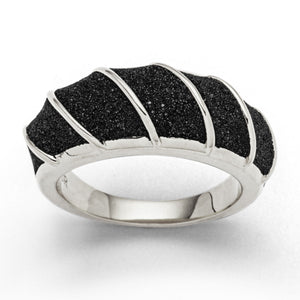 DUR Schmuck: Ring "Bali" mit Lavasand, rhodiniert, R6126