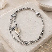 Laden Sie das Bild in den Galerie-Viewer, DUR Schmuck: Armband "Leaf" mit Strandsand, Edelstahl, STB1002SA
