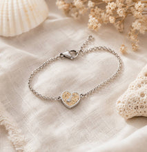 Laden Sie das Bild in den Galerie-Viewer, DUR Schmuck: Armband "Heart" mit Strandsand/Crystal, Edelstahl, STB1003SA
