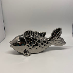 Silberner Fisch Dekoration Figur