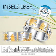 Laden Sie das Bild in den Galerie-Viewer, Inselsilber: Ring „Insel Rügen“ der Bicolor - Rügen - Ring, 925er Silber, silber und vergoldet KA

