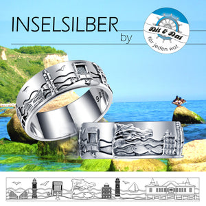 Inselsilber: Ring „Ostsee“ der Ostsee - Ring, 925er Silber, KA13OX