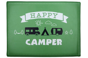 Bierkasten Sitzpolster, Sitzkissen, Abdeckung für Bierkiste „Happy Camper“