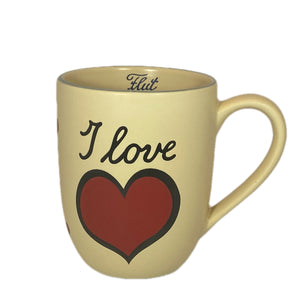 Keramiktasse mit Herz und Aufschrift „I Love“ - Jeder Name kann in das Herz graviert werden