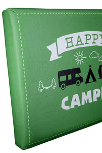 Bierkasten Sitzpolster, Sitzkissen, Biersitz, Abdeckung für Bierkiste „Happy Camper“