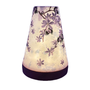 Porzellan Windlicht Vintage Style, „lila Blüten" 
