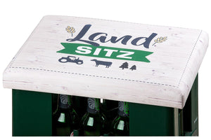 Bierkasten Sitzpolster, Sitzkissen, Abdeckung für Bierkiste, Auflage „Landsitz“