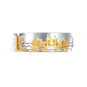 Inselsilber: Ring „Insel Rügen“ der Bicolor - Rügen - Ring, 925er Silber, silber und vergoldet KA10WY