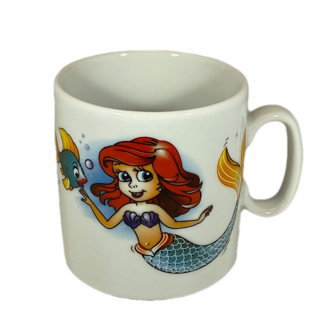 Tasse, Porzellan, „Meerjungfrau“ mit Wunschnamen - Jeder Name ist möglich!