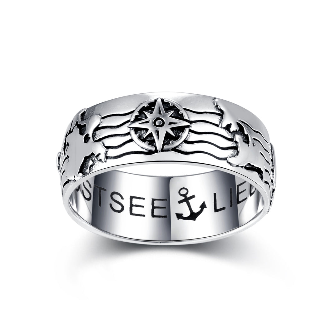 Inselsilber: Ring „Ostsee⚓️Liebe“ der Ostsee-Insel-Ring, 925er Silber, KA15OX